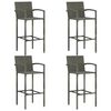 vidaXL Ensemble de bar de jardin 5 pcs Gris