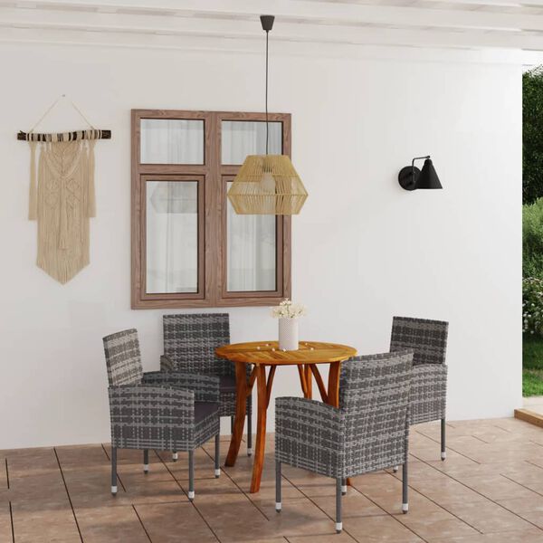 vidaXL Ensemble &agrave; manger de jardin 5 pcs Anthracite