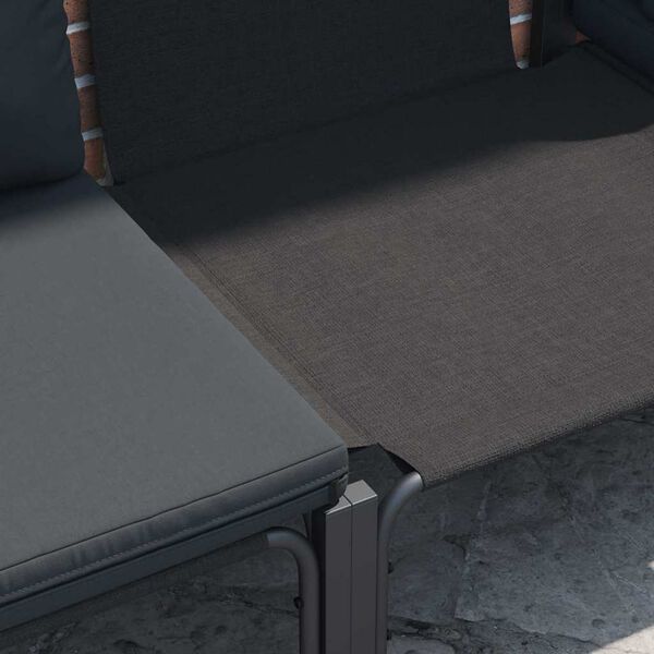 vidaXL Ensemble de canapé de jardin avec coussin Anthracite Acier