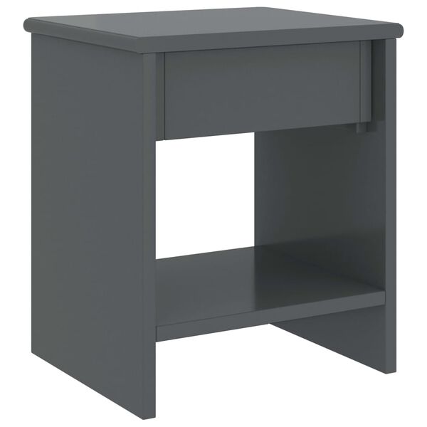 vidaXL Table de chevet Gris foncé 35x30x40 cm Bois de pin massif