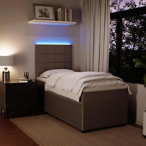 vidaXL Sommier &agrave; lattes de lit et matelas Gris clair 100x200cm Velours