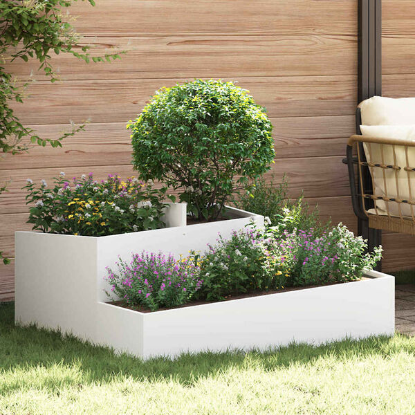 vidaXL Cache-pot de jardin Blanc 100 x 100 x 50 cm