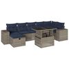 vidaXL Ensemble de canap&eacute; de jardin 8 pcs avec coussins gris r&eacute;sine tress&eacute;e