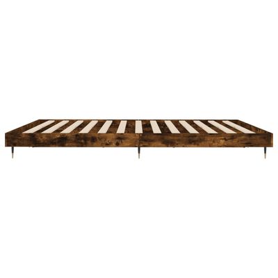 vidaXL Cadre de lit sans matelas chêne fumé 140x200 cm bois ingénierie