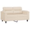 vidaXL Canap&eacute; 2 places avec oreillers beige 120 cm tissu microfibre