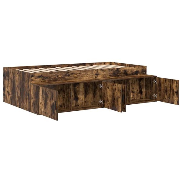vidaXL Cadre de lit Ch&ecirc;ne fum&eacute; 90 x 190 cm Bois d'ing&eacute;nierie