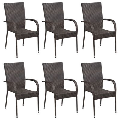 vidaXL Ensemble de salle à manger de jardin 7 pcs Marron