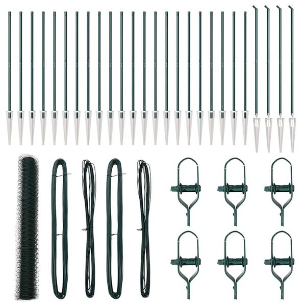 vidaXL Poteau de cl&ocirc;ture. Vert 50 x 1,4 m (maille de 50 mm)