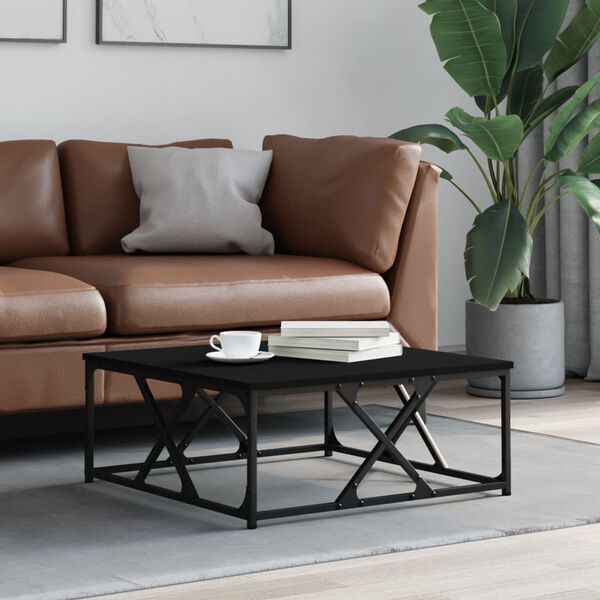 vidaXL Table basse noir 70x70x30 cm bois d'ing&eacute;nierie