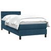 vidaXL Sommier &agrave; lattes de lit et matelas bleu fonc&eacute; 100x210cm velours