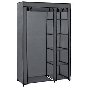 vidaXL Garde-robe pliable Gris 110x45x175 cm Tissu