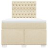 vidaXL Sommier &agrave; lattes de lit avec matelas Cr&egrave;me 120x200 cm Tissu
