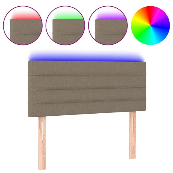 vidaXL T&ecirc;te de lit &agrave; LED Taupe 100x5x78/88 cm Tissu