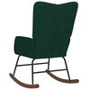 vidaXL Chaise &agrave; bascule Vert fonc&eacute; Velours