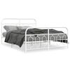vidaXL Cadre de lit m&eacute;tal sans matelas et pied de lit blanc 150x200 cm