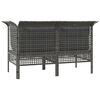 vidaXL Canap&eacute;s d'angle de jardin et coussins 2 pcs gris r&eacute;sine tress&eacute;e
