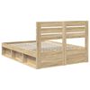 vidaXL Cadre de lit avec t&ecirc;te de lit Sonoma 140 x 190 cm Pin massif