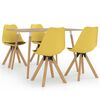 vidaXL Ensemble de salle &agrave; manger 5 pcs Jaune et noir