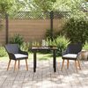 vidaXL Ensemble de salle à manger pour jardin 3 pcs Noir polyrotin