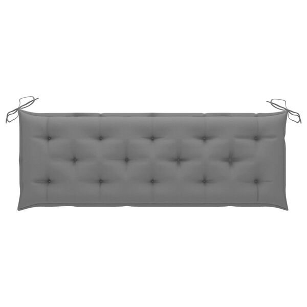 vidaXL Banc Batavia avec coussin gris 150 cm Bois de teck massif