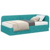vidaXL Cadre de lit d'angle avec matelas Turquoise 90 x 200 cm Velours