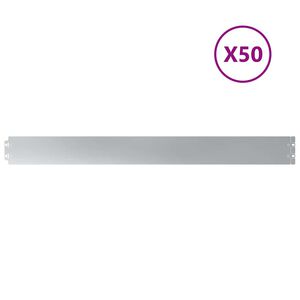 vidaXL Bordures de pelouse 50 pi&egrave;ces 10x103 cm acier galvanis&eacute;
