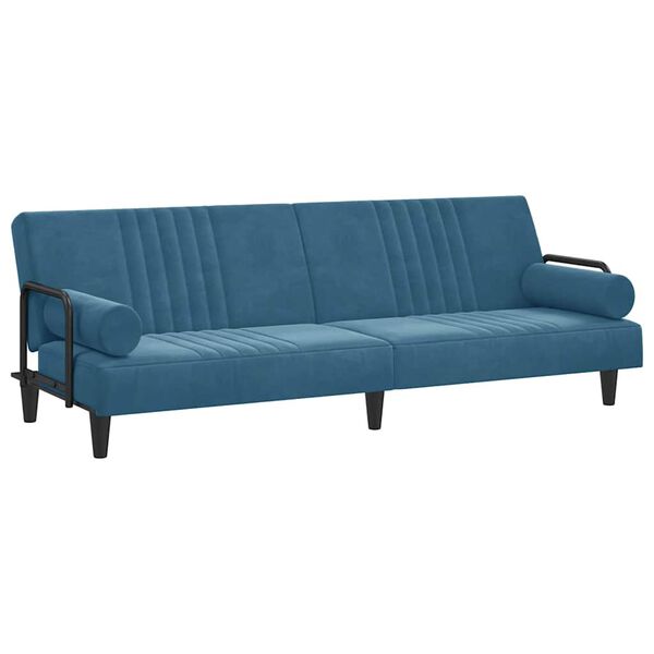 vidaXL Canap&eacute;-lit avec accoudoirs bleu velours