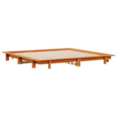 vidaXL Cadre de lit sans matelas cire marron 160x200cm bois pin massif