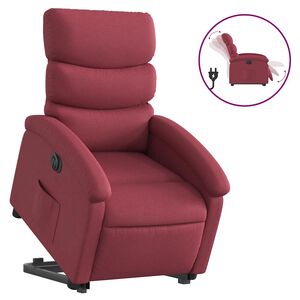 vidaXL Fauteuil inclinable &eacute;lectrique rouge bordeaux tissu