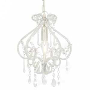 vidaXL Plafonnier avec perles Blanc Rond E14