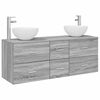 vidaXL Ensemble d'armoire de salle de bain 3 pc Sonoma gris