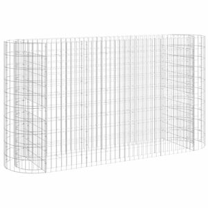 vidaXL Lit sur&eacute;lev&eacute; &agrave; gabion Fer galvanis&eacute; 190x50x100 cm