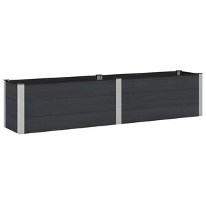 vidaXL Jardini&egrave;re sur&eacute;lev&eacute;e Noir 250 x 50 x 54 cm alu.