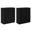 vidaXL Buffets 2 pc Ch&ecirc;ne noir 60 x 30 x 70 cm Bois d'ing&eacute;nierie