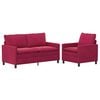 vidaXL Ensemble de Canap&eacute;s 2 pc Bordeaux Velours