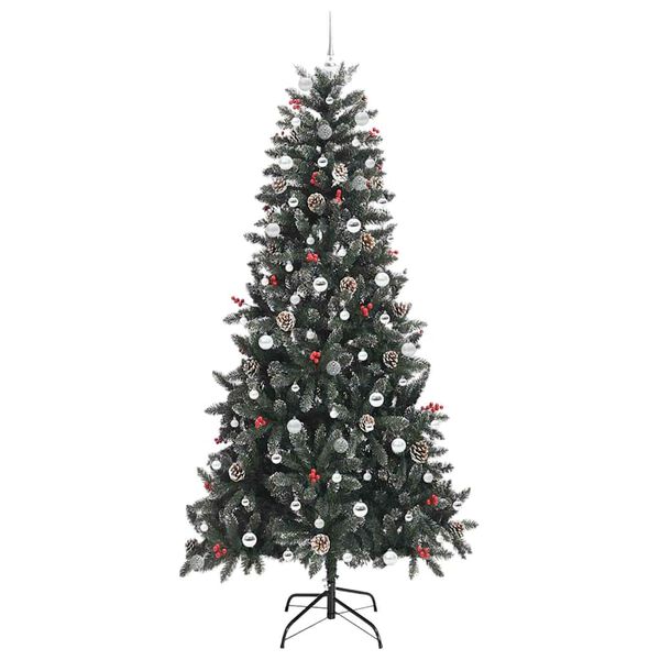vidaXL Sapin de No&euml;l artificiel Vert 240 cm PVC, plastique et acier