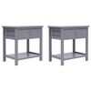 vidaXL Tables de chevet 2 pcs Gris 40x29x42 cm Bois de Paulownia