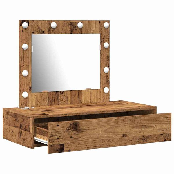 vidaXL Table de Toilette Marron 83 x 40 x 70 cm Bois d'ing&eacute;nierie