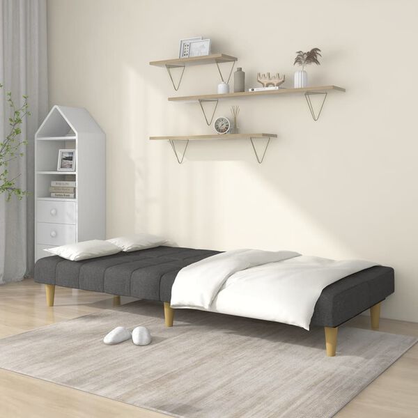 vidaXL Canap&eacute;-lit &agrave; 2 places Gris fonc&eacute; Tissu