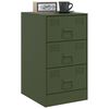 vidaXL Tables de chevet 2 pcs vert olive 34,5x39x62 cm acier