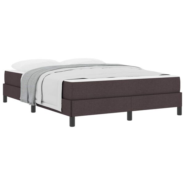 vidaXL Lit &agrave; ressorts avec matelas Marron fonc&eacute; 160 x 200 cm tissu