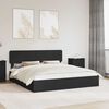 vidaXL Lit de Rangement Noir 200 x 200 cm Bois d'ing&eacute;nierie