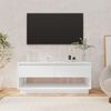 vidaXL Meuble TV blanc brillant 102x41x44 cm bois d'ingénierie