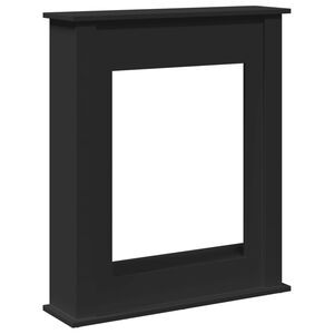 VidaXL Cadre de chemin&eacute;e noir 75x20x87,5 cm bois d'ing&eacute;nierie
