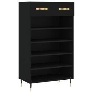 vidaXL Armoire &agrave; chaussures noir 60x35x105 cm bois d'ing&eacute;nierie