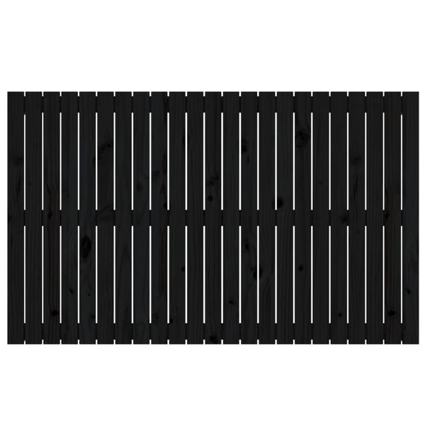 vidaXL T&ecirc;te de lit murale Noir 147x3x90 cm Bois massif de pin