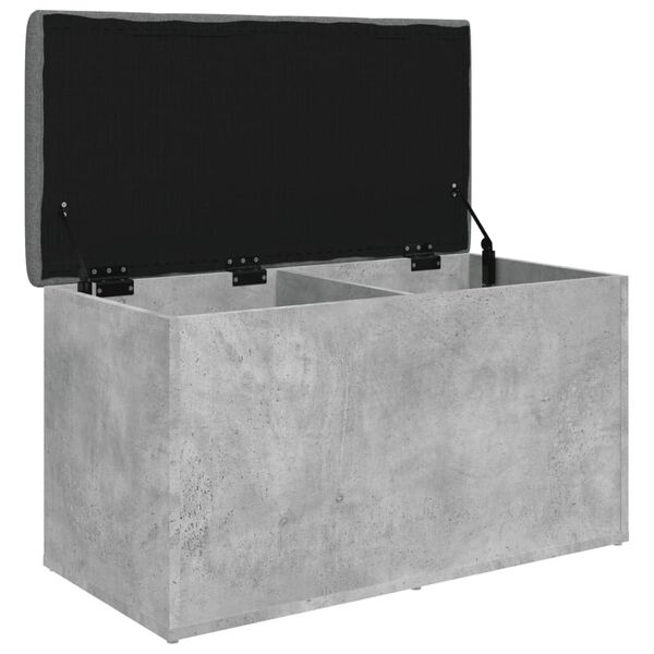 vidaXL Banc de rangement gris b&eacute;ton 82x42x45 cm bois d'ing&eacute;nierie