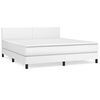 vidaXL Sommier &agrave; lattes de lit avec matelas Blanc 180x200cm Similicuir