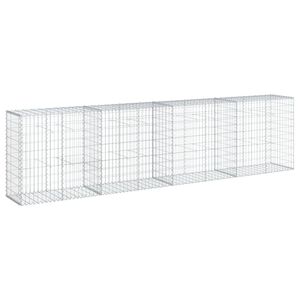 vidaXL Panier gabion avec couvercle 400x50x100 cm fer galvanis&eacute;