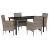 vidaXL Ensemble de salle &agrave; manger pour jardin 5 pc Gris polyrotin